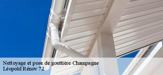 Nettoyage et pose de gouttière  champagne-72470 Léopold Rénov 72